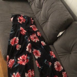 Strapless Floral culotte jumpsuit